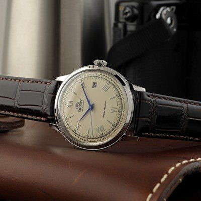 Orient Classic 40mm Bambino Champagne Dial Automatic TAC00009N0 Leather Strap Men's Watch