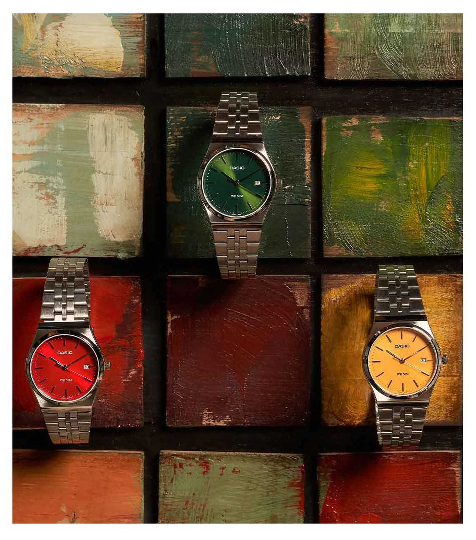 Casio MTP-B145D-3AVEF Series Analogue Quartz (35mm) Forest Green Sunray Dial / Stainless Steel Bracelet Men’s & Women’s Watch