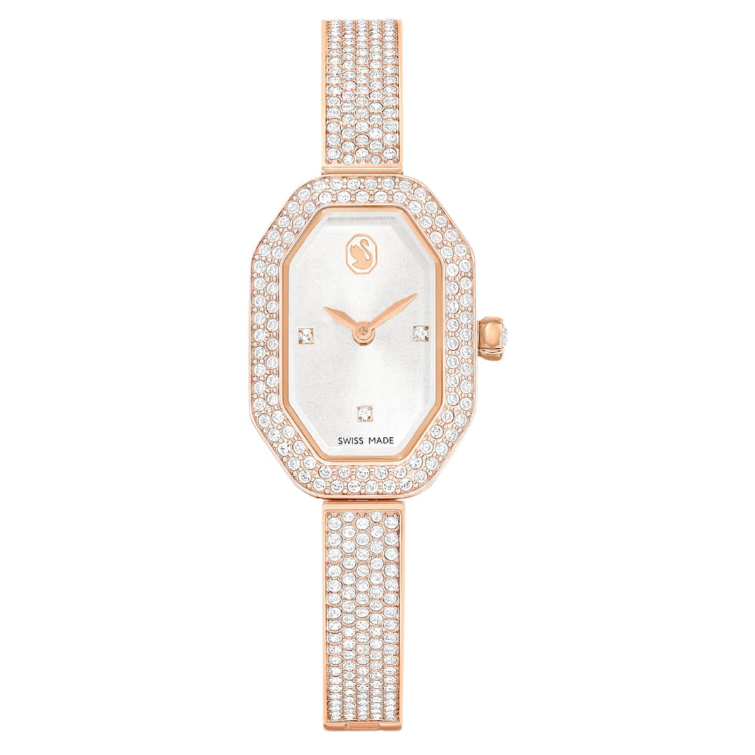 Swarovski Women's Dextera 5672992 (20mm) Silver Dial / Crystal Set Rose Gold-Tone Stainless Steel Bracelet Watch