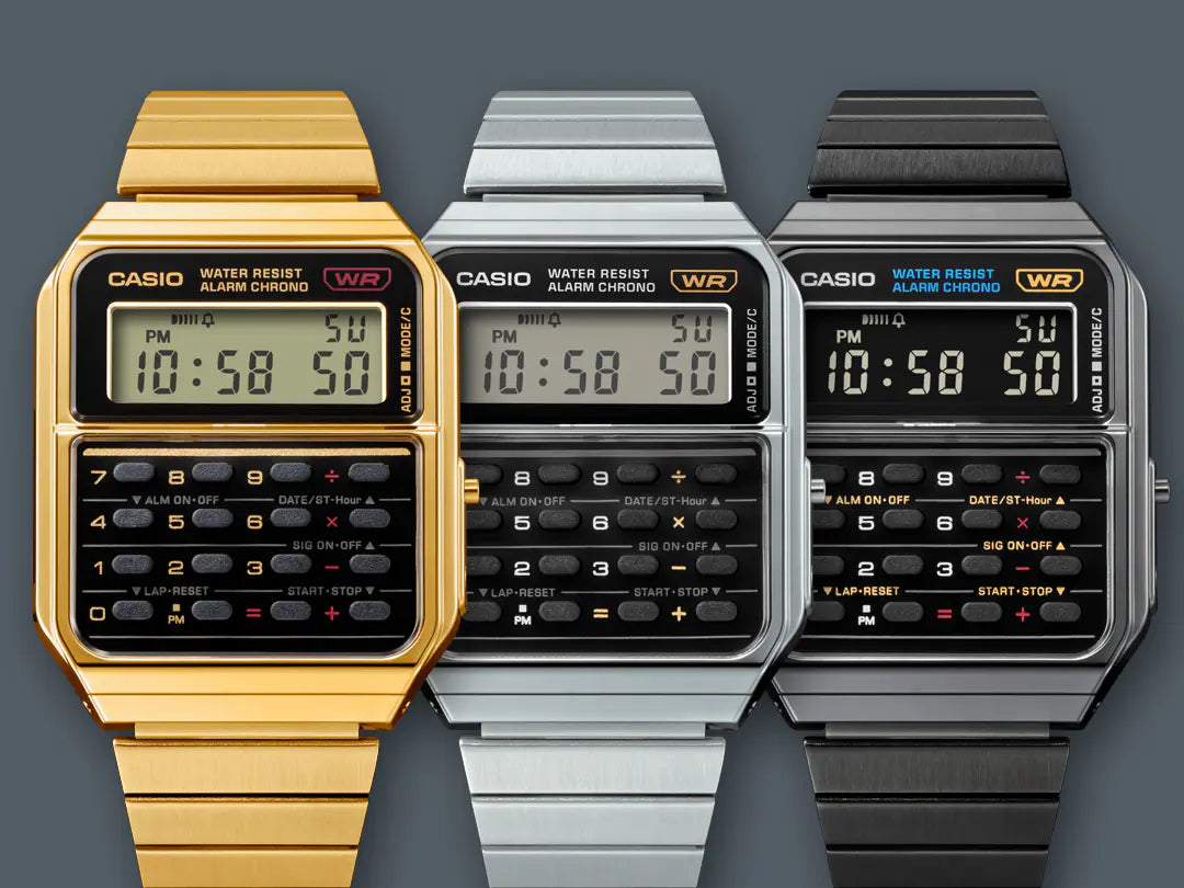 Casio Vintage Calculator Gold IP Plated Gold Bracelet CA-500WEG-1AVT Men's & Women’s Watch
