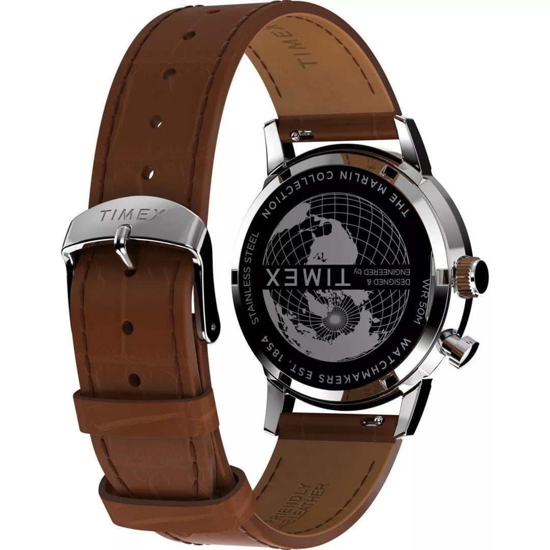 Timex Marlin Moonphase (40mm) TW2W51000 Ocean Green Dial / Brown Leather Strap