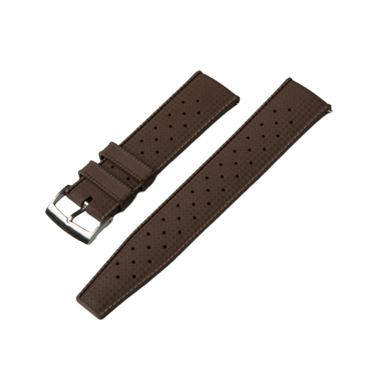 Premium-Grade Vulcanized Coffee Brown Tropic Rubber Watch Strap 22mm For Seiko Divers and other Divers Waterproof