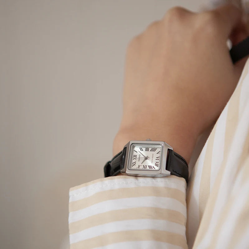 Casio LTP-V007L-7B1 Cartier Tank Style Analog Quatrtz Black Leather Strap Women’s Watch