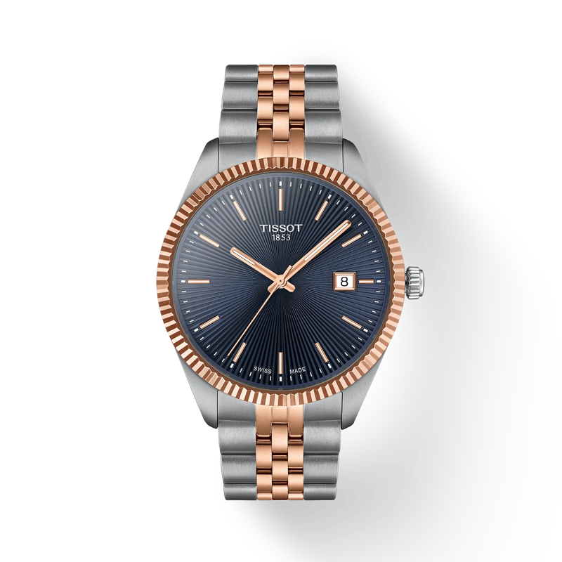 Tissot T1564102204100 Ballade 40mm Deep Blue Guilloché Dial / Two-Tone Stainless Steel Bracelet Men's Watch