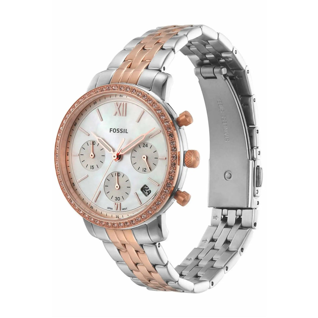 Fossil ES5279 Neutra Two Tone Rose Gold Chronograph Stainless Steel Women's Watch