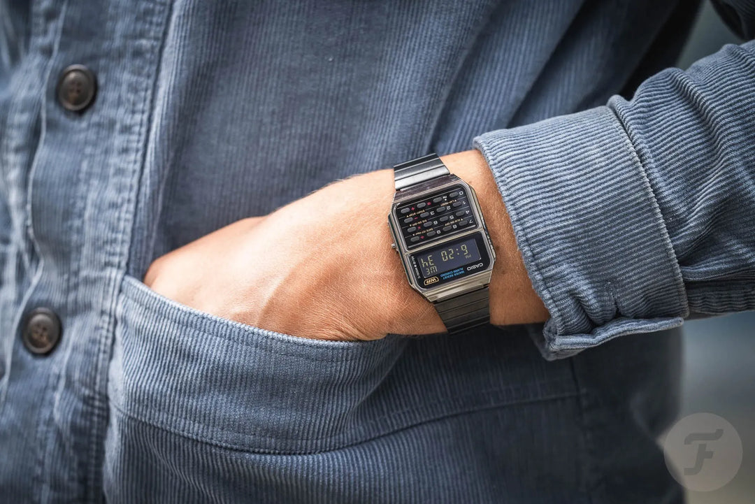 Casio Vintage Calculator Black IP Plated Gun Metal Bracelet CA-500WEGG-1B Men's & Women’s Watch