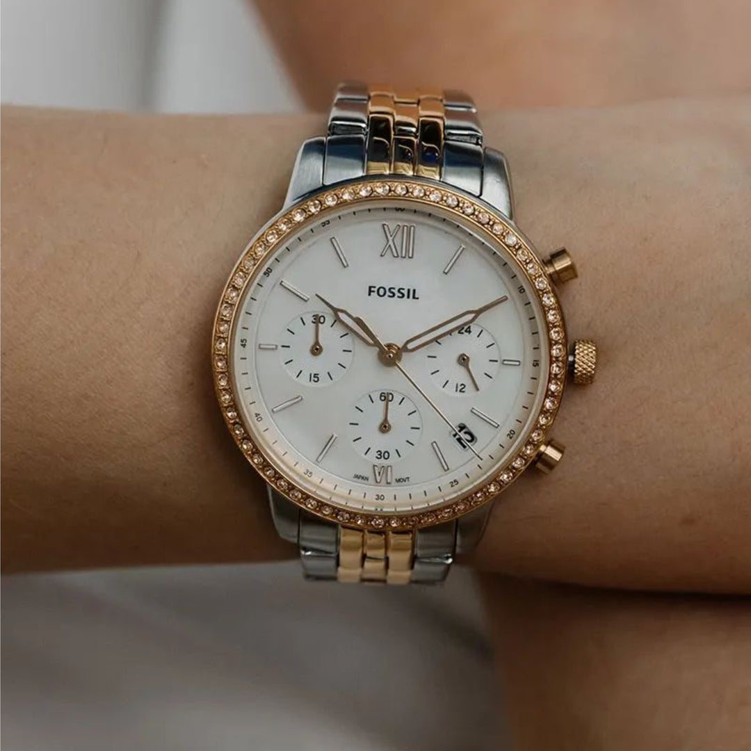 Fossil ES5279 Neutra Two Tone Rose Gold Chronograph Stainless Steel Women's Watch