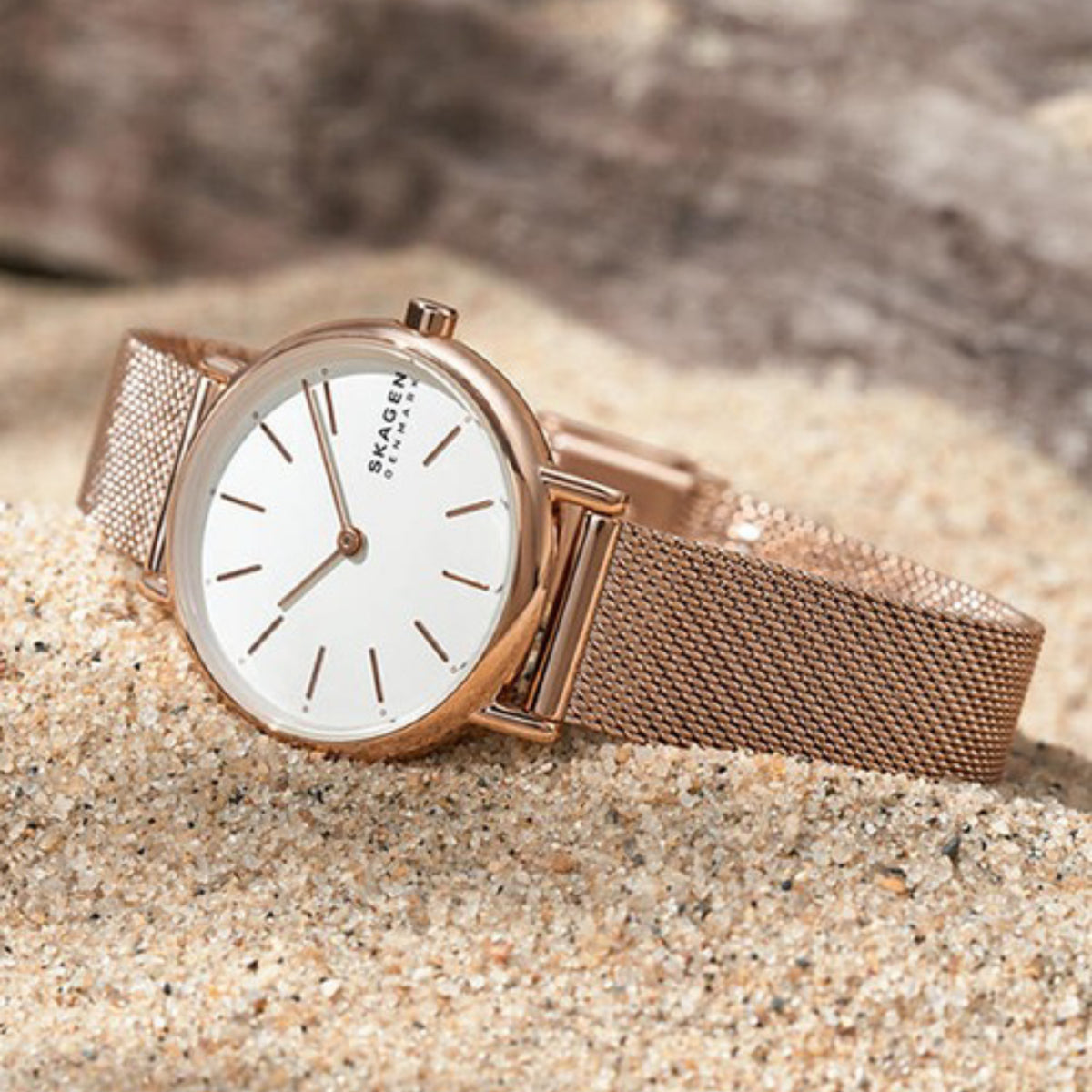SKAGEN signatur slim rose tone 未使用品 Signatur Lille Slim Rose Gold-Tone Steel Mesh Watch SKW2694 - Skagen