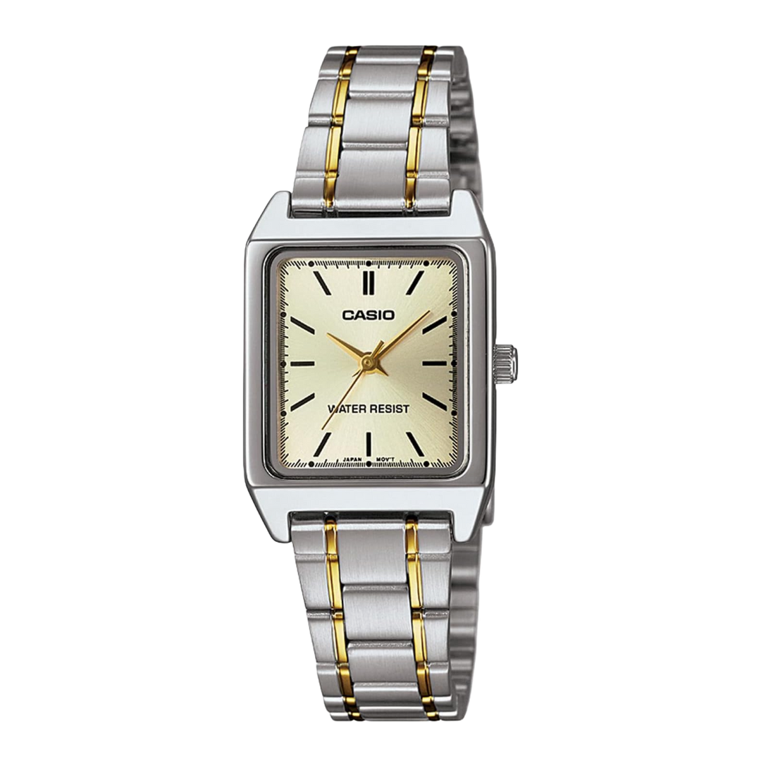 Casio LTP-V007SG-9EUDF Cartier Tank Style Analog Quatrtz Two Tone Stainless Steel Women’s Watch