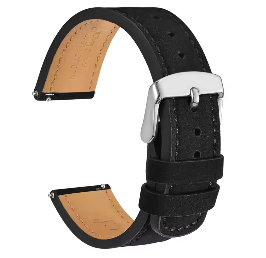 WOCCI Nubuck Top Grain Hand Made Leather |18mm, 20mm and 22mm Replacement Straps for Fossil, Citizen, Seiko, Casio etc