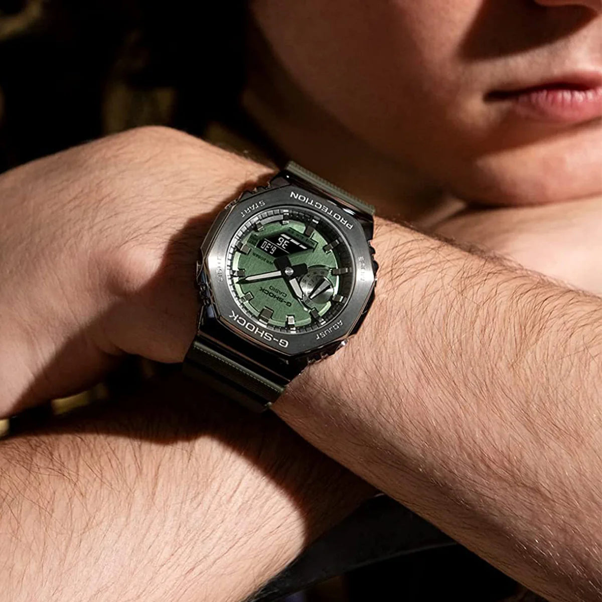 Casio G-Shock GM-2100B-3AER Green Dial Green Resin Strap Men's