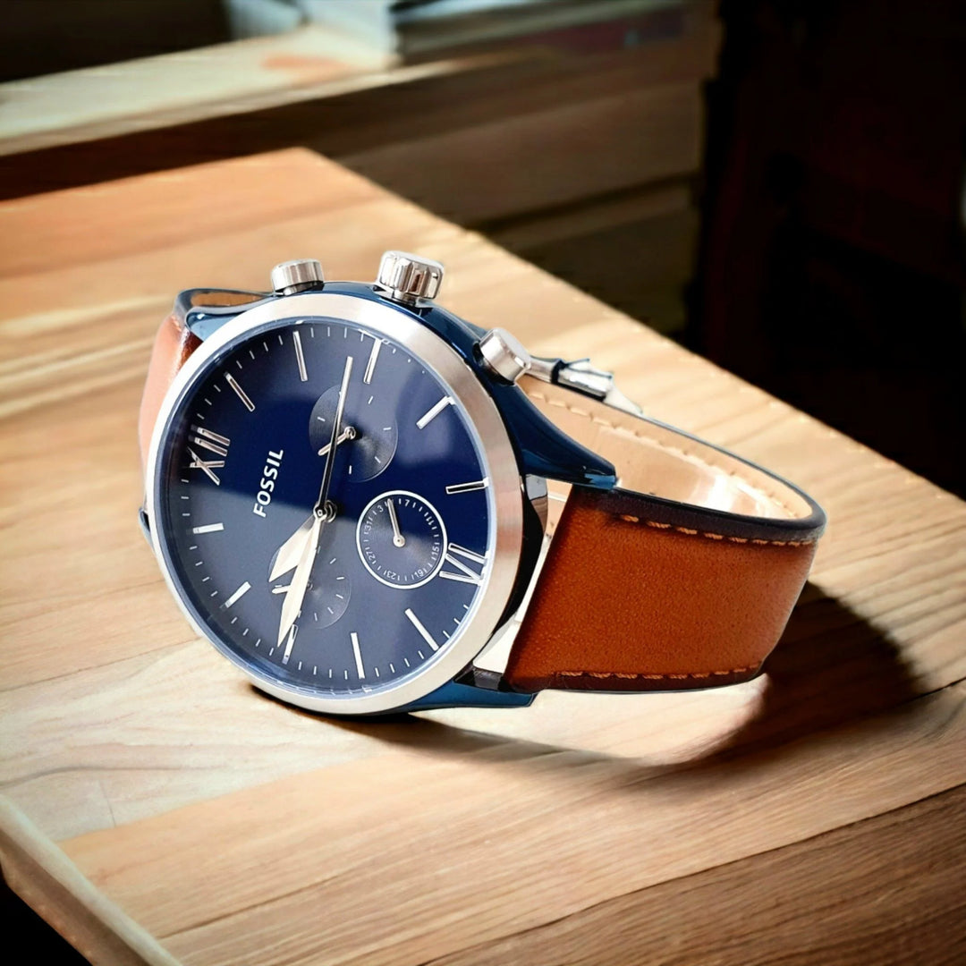 Fossil BQ2402 Fenmore Multifunction Luggage Leather Mens Watch