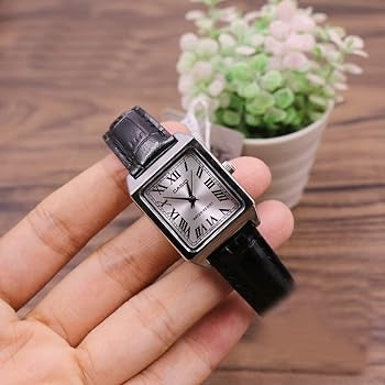 Casio LTP-V007L-7B1 Cartier Tank Style Analog Quatrtz Black Leather Strap Women’s Watch