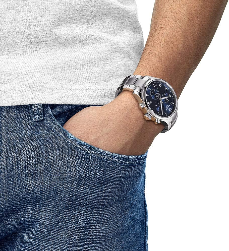 Tissot T1166171104701 Chrono XL Classic Blue Dial Stainless Steel Bracelet Men's Watch