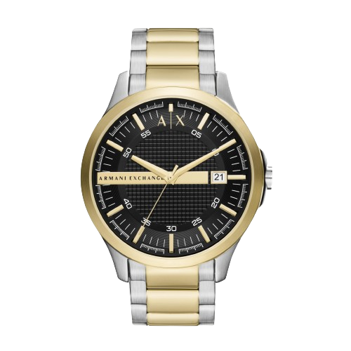 Armani Exchange AX2453 46mm Black Dial Two Tone Stainless Steel Bracelet Men's Watch