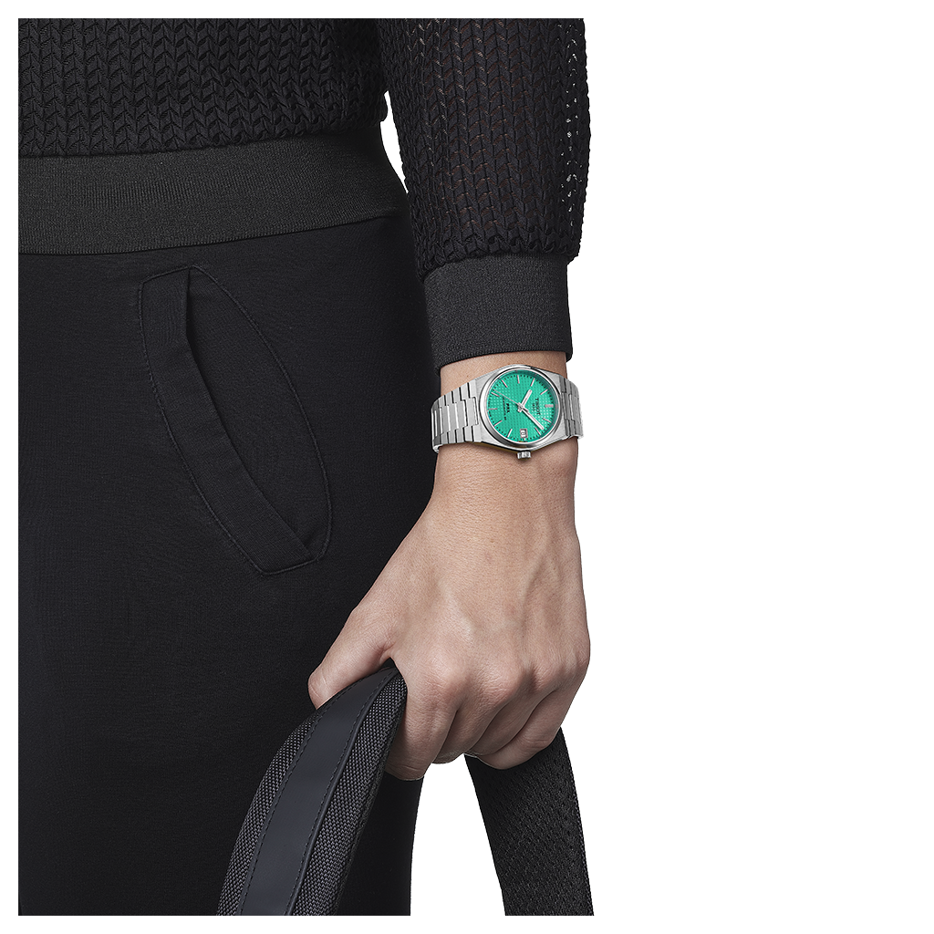 Tissot T1372071109101 PRX Powermatic 80 35mm Green Dial Stainless Steel Bracelet Men's Watch