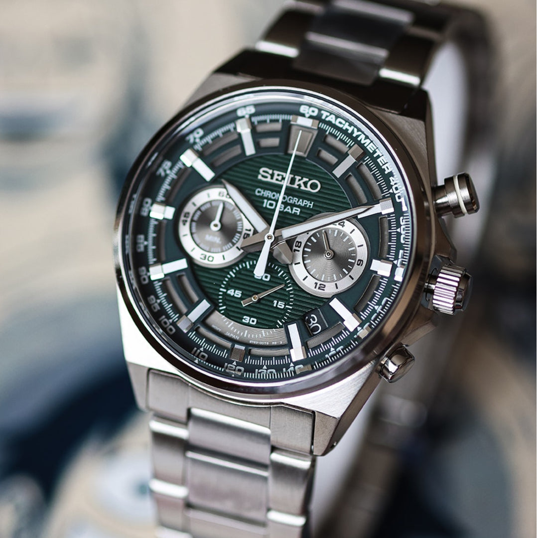 Seiko SSB405P1 ‘Urban Sports Chronograph’ Black and Green Dial Men's Watch