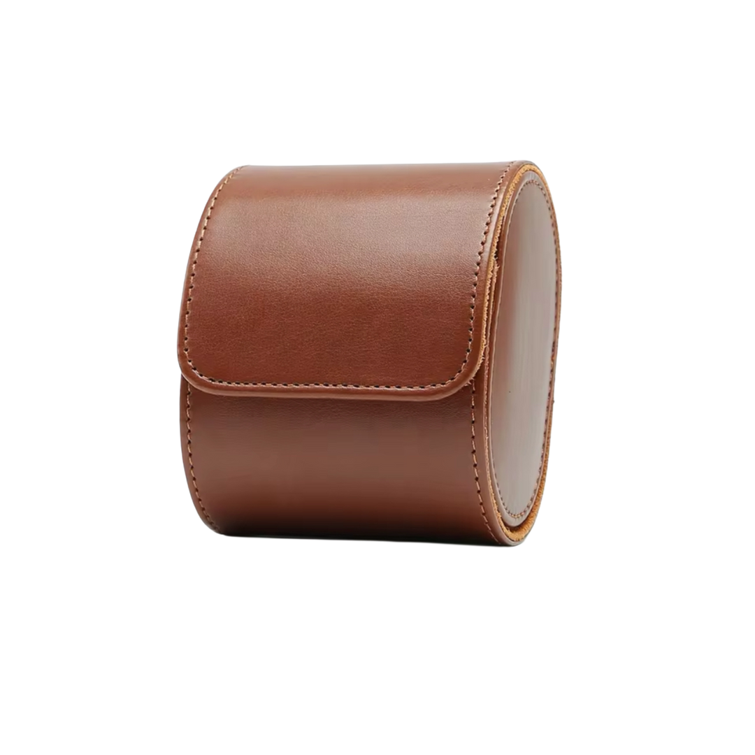 1 Slot Brown Luxury Watch Storage Box/ Roll Travel Case Chic Portable Vintage Leather