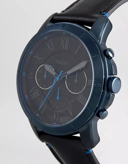 Fossil FS5342 Grant Sport Chronograph Black Leather Men's Watch
