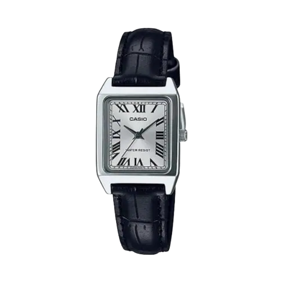 Casio LTP-V007L-7B1 Cartier Tank Style Analog Quatrtz Black Leather Strap Women’s Watch