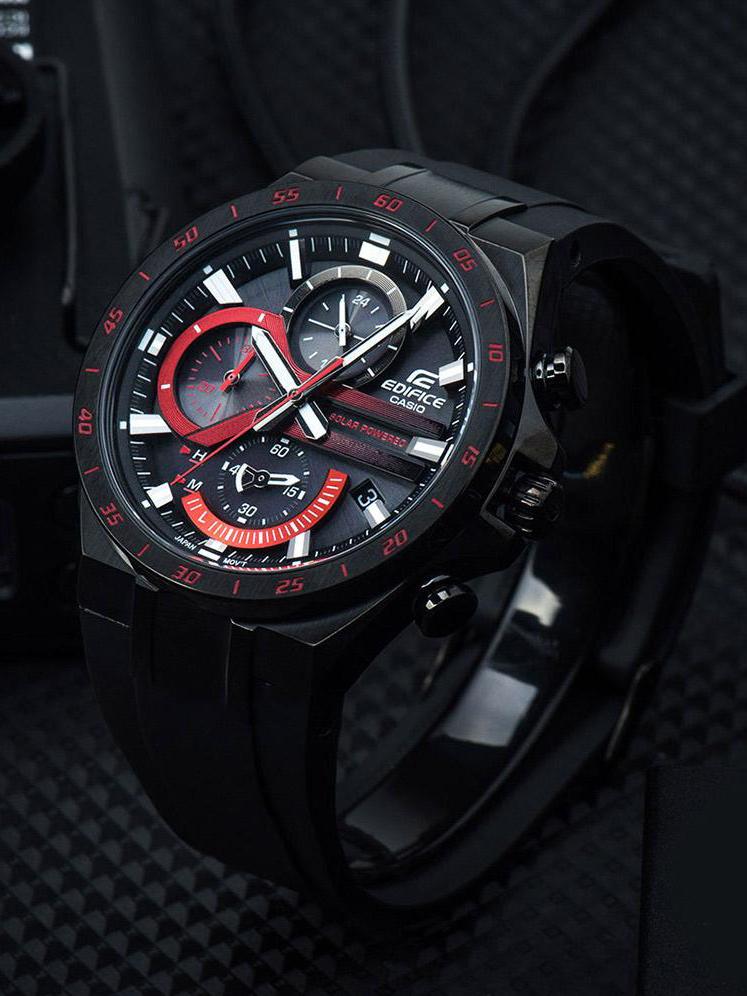 Casio Edifice EQS-920PB-1AV Solar Chronograph with Battery Level Indicator Men's Watch