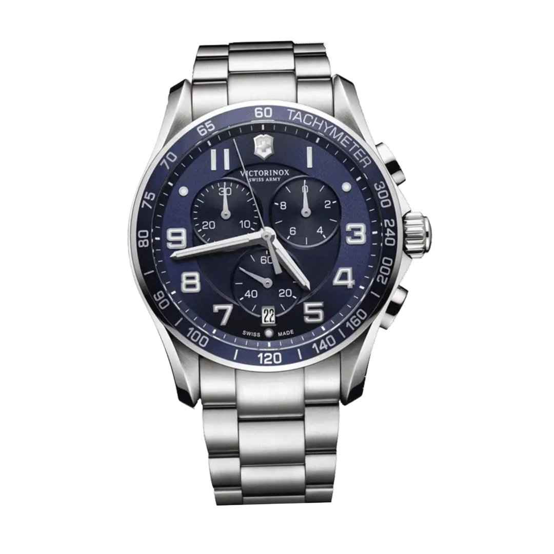Victorinox Swiss Army Chrono Classic 241497 (41mm) Navy Blue Dial / Stainless Steel Bracelet Men's Watch