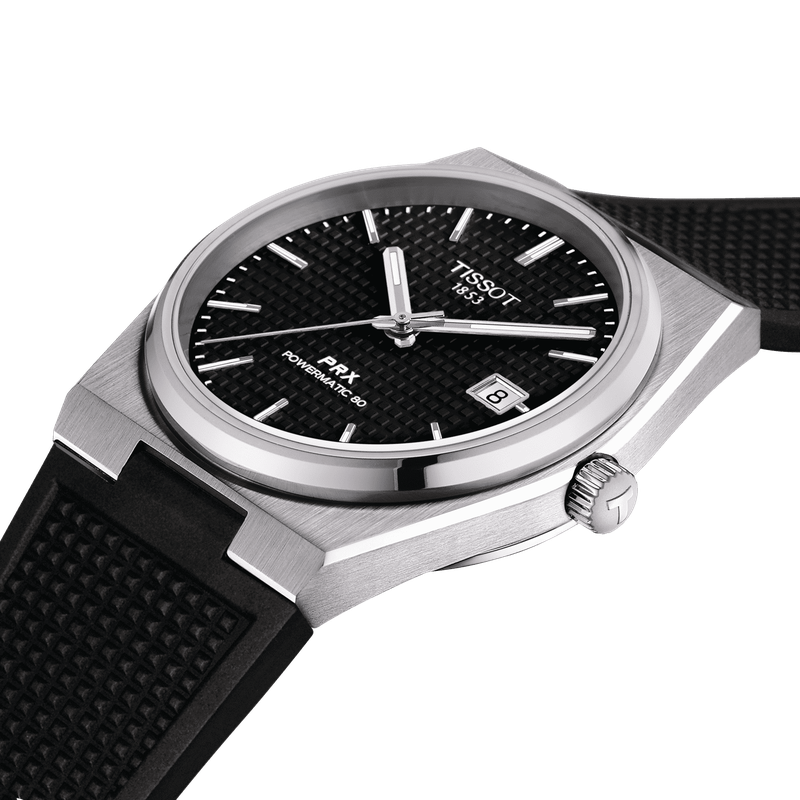 Tissot T1374101705100 PRX Quartz 40mm Black Dial Black Silicone Strap Men's Watch