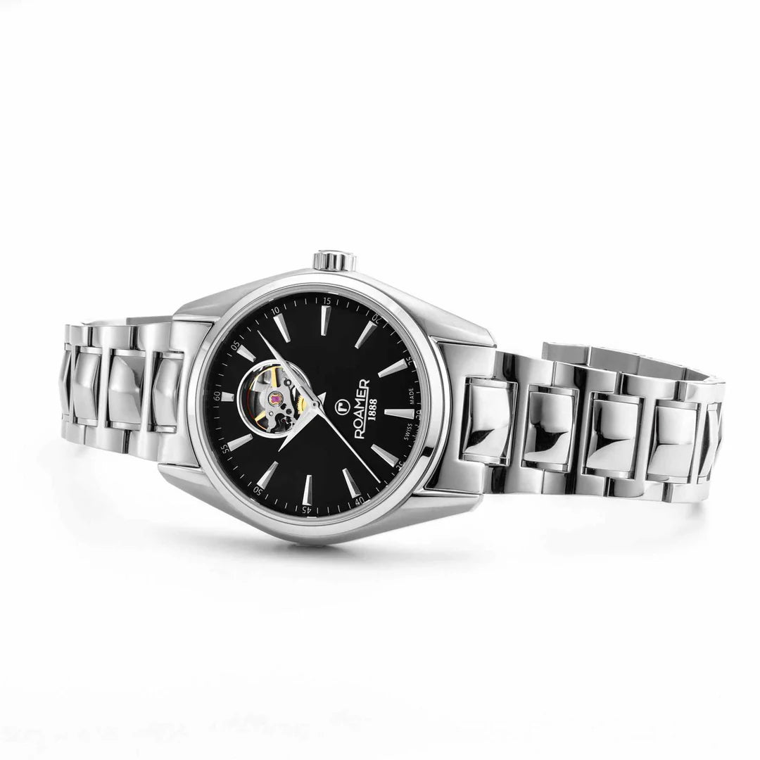 Roamer Searock Master 984985 41 85 20 ‘Open Heart’ Automatic (44 Hours) Black Dial Stainless Steel Men's Watch