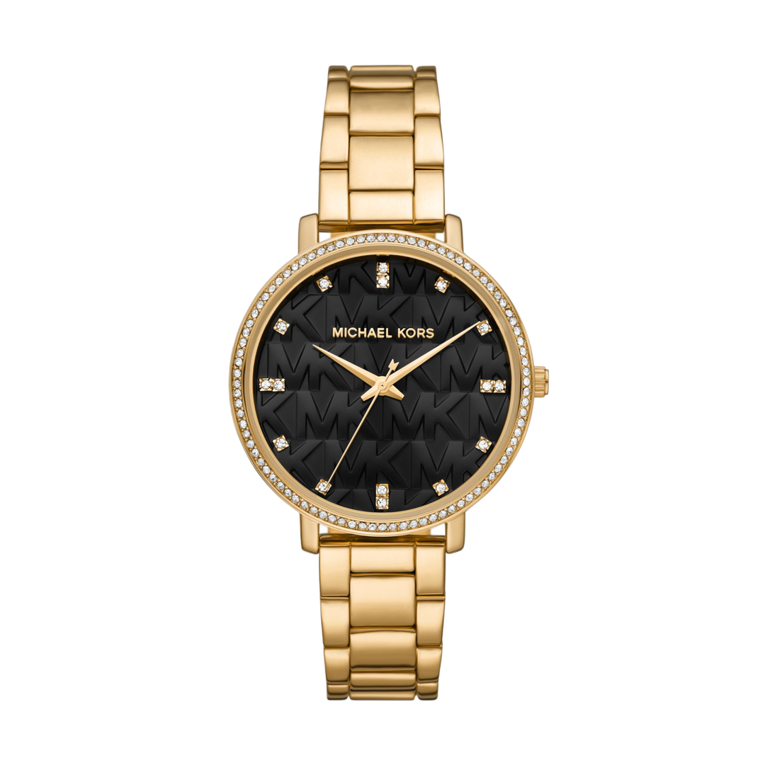 Michael Kors MK4593 Pyper Crystal Accents Gold Stainless Steel Quartz Women's Watch