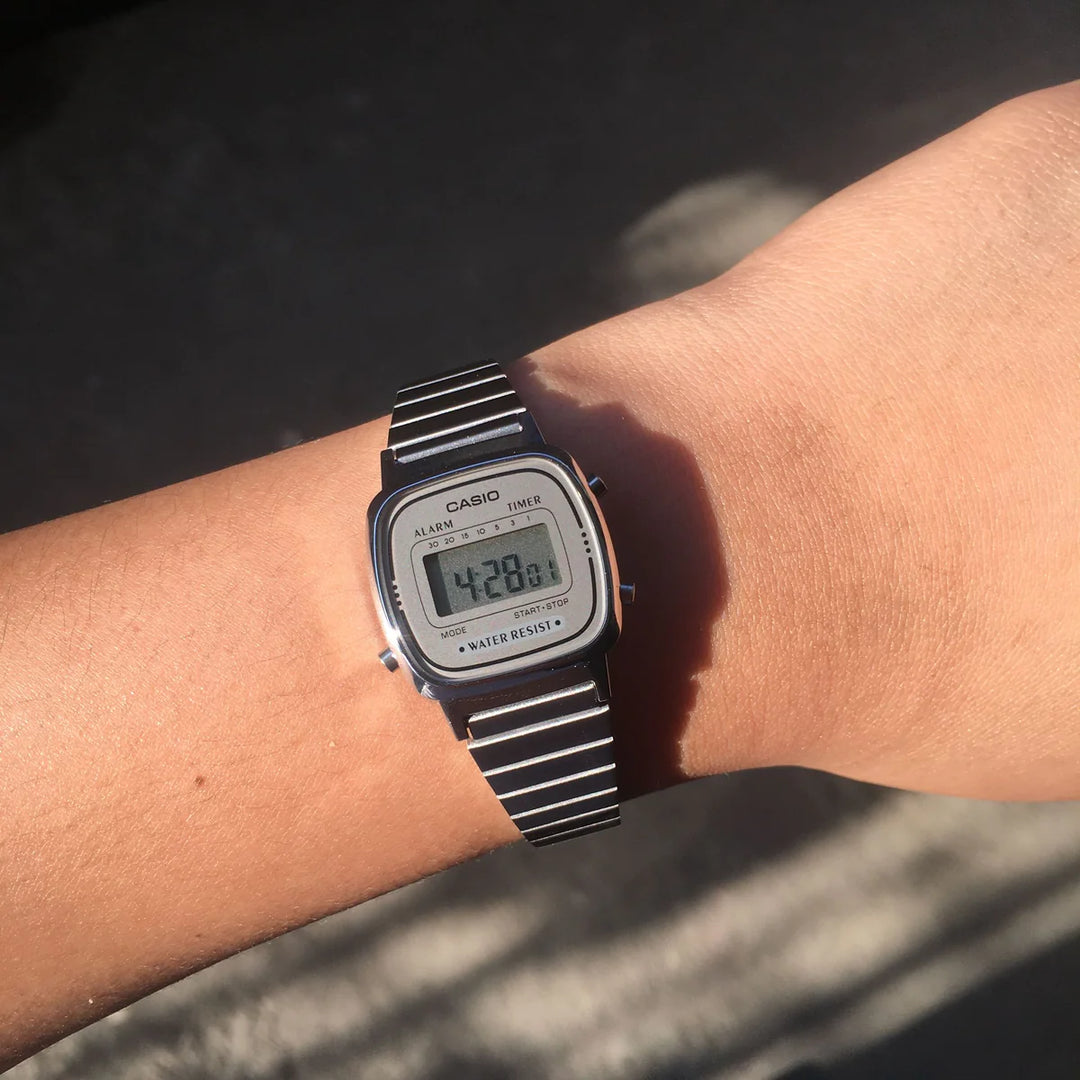 Casio LA670WA-7DF Digital Stainless Steel Alarm Timer Women’s Watch - mzwatcheslk srilanka
