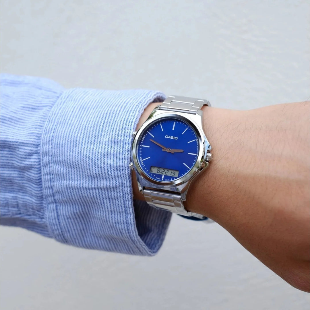 Casio Standard Dual Time Analogue Quartz Royal Blue Dial Men’s Watch