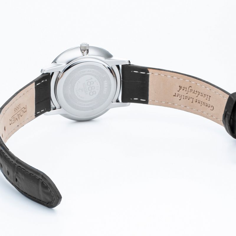 Roamer  958844 41 14 05 Valais Silver Dial Black Leather Strap Women's Watch