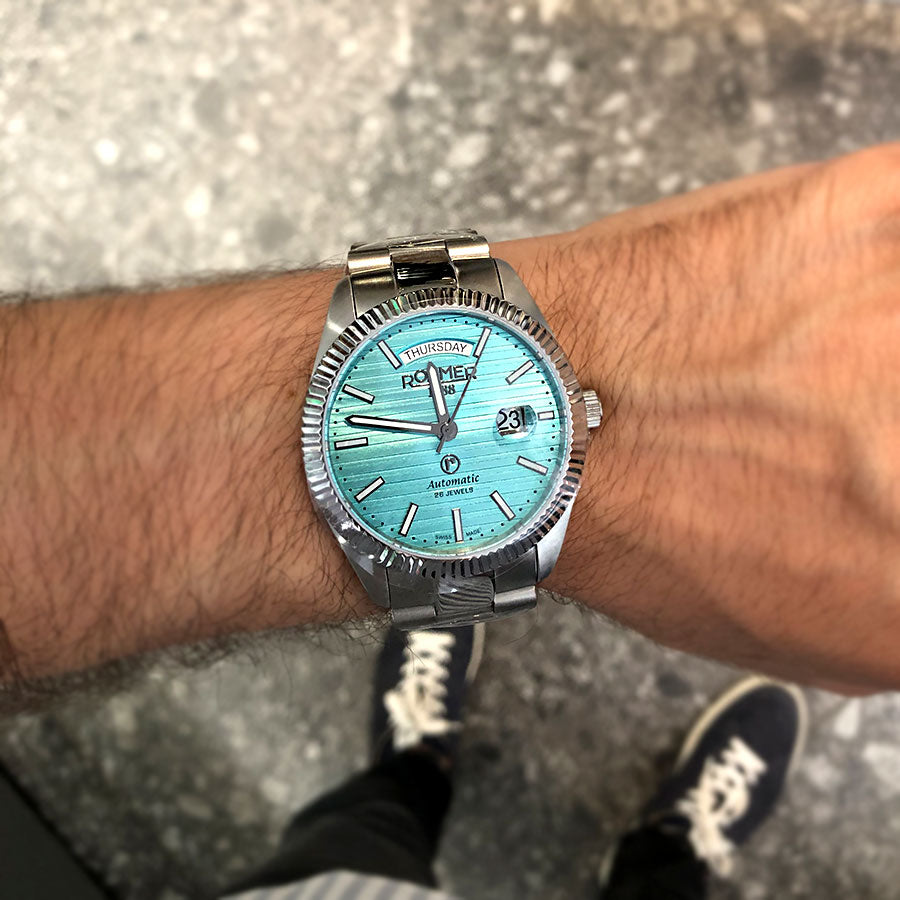 Roamer 981666 41 05 50 Primeline Daydate II Blue Stainless Steel Men's Watch