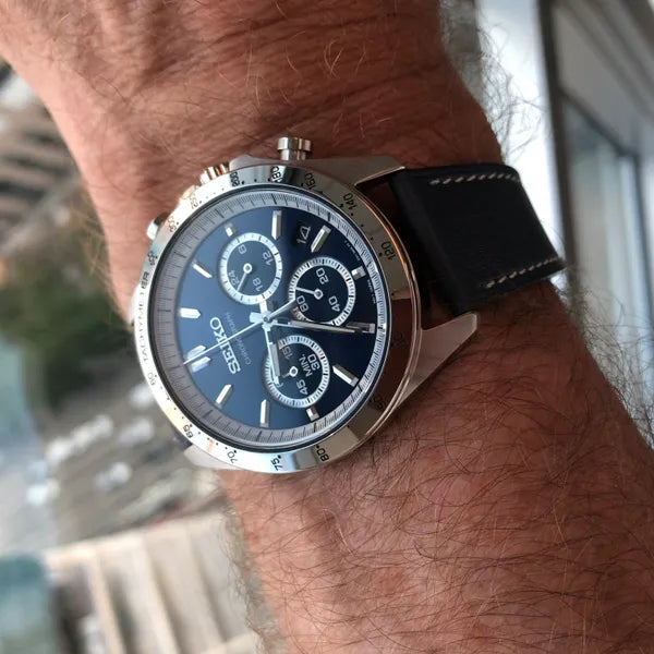 Seiko Spirit Chronograph SBTR019 ‘JDM’ Quartz Analog Blue Strap Men's Watch