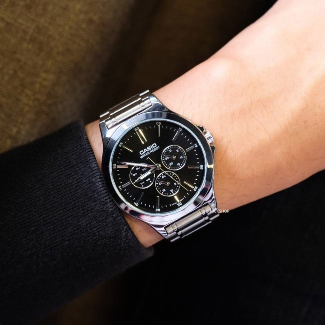 CASIO MTP-V300D-1A Analog Chronograph Moonphase Men's Watch