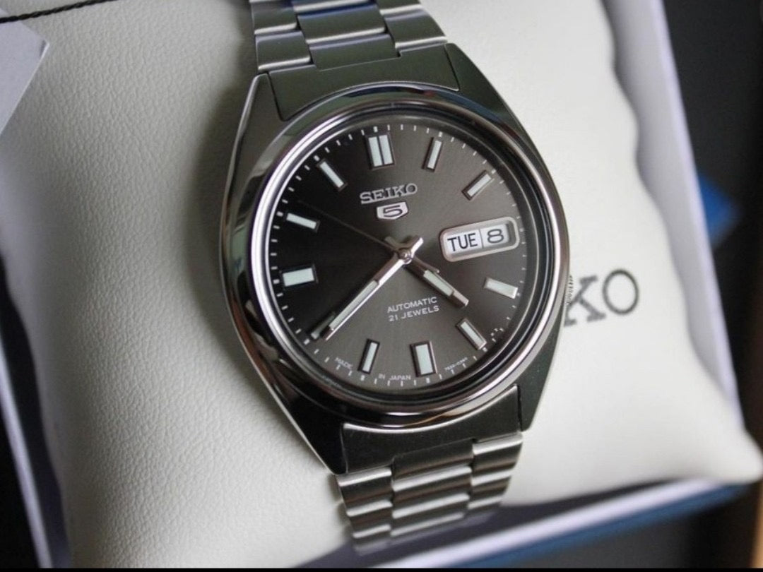 Seiko 5 SNXS79J1 Japan Made JDM Automatic Greyish Black Dial Men's Watch