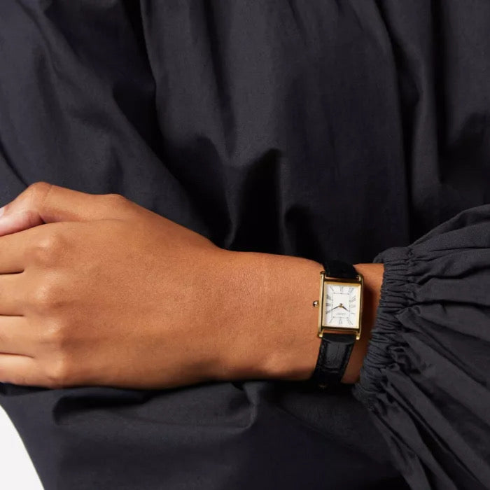 Seiko Essentials SWR054P1 Analog Gold Case Women's Leather Strap