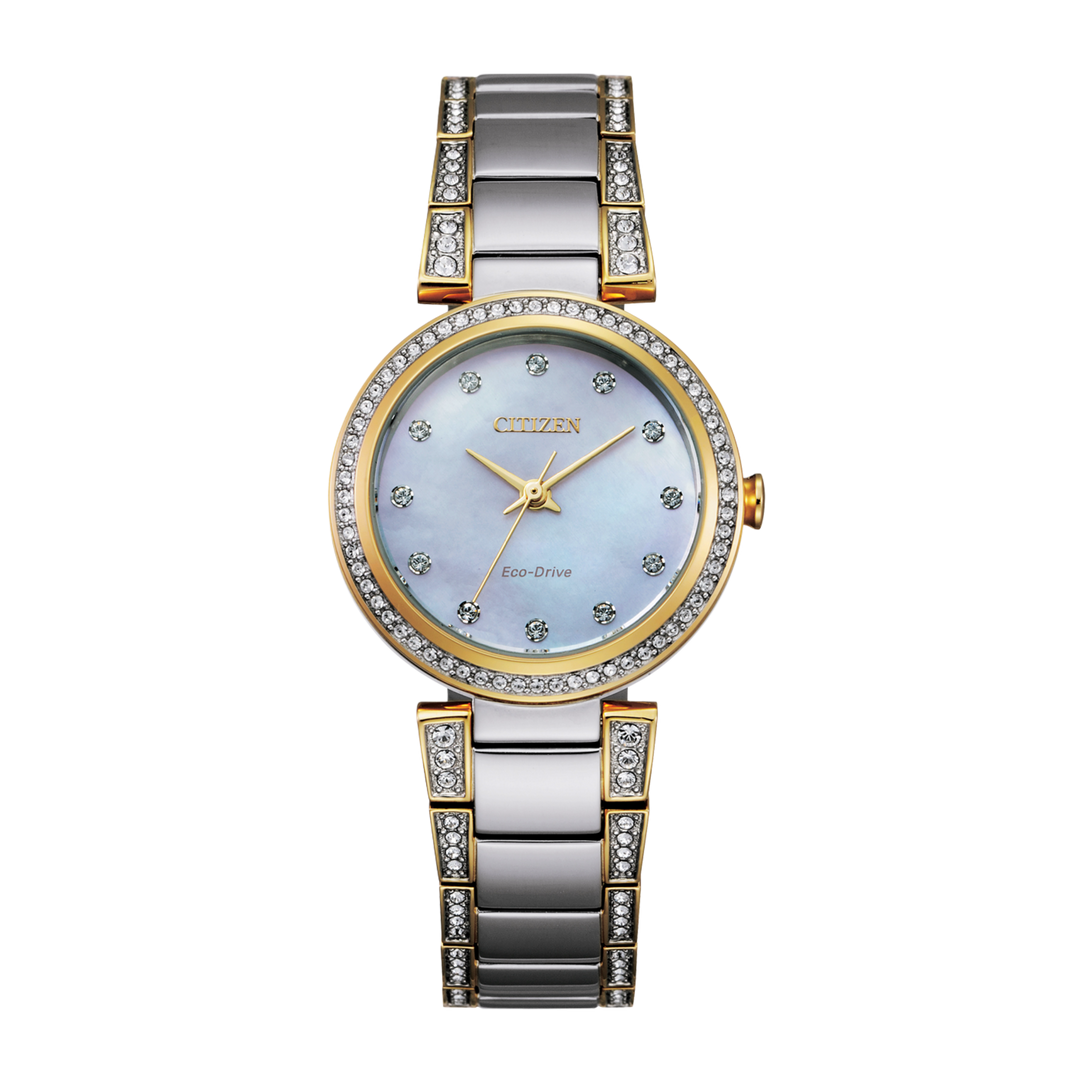 Citizen EM0844-58D Eco drive Silhouette Crystal Two Tone Steel Women's Watch