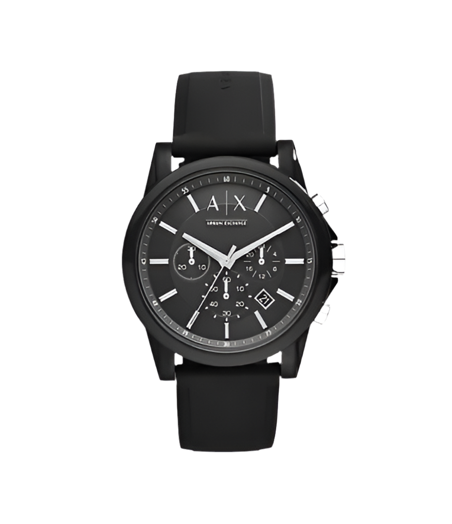 Armani Exchange AX-1326 Chronograph Dial Black Silicone Men's Watch