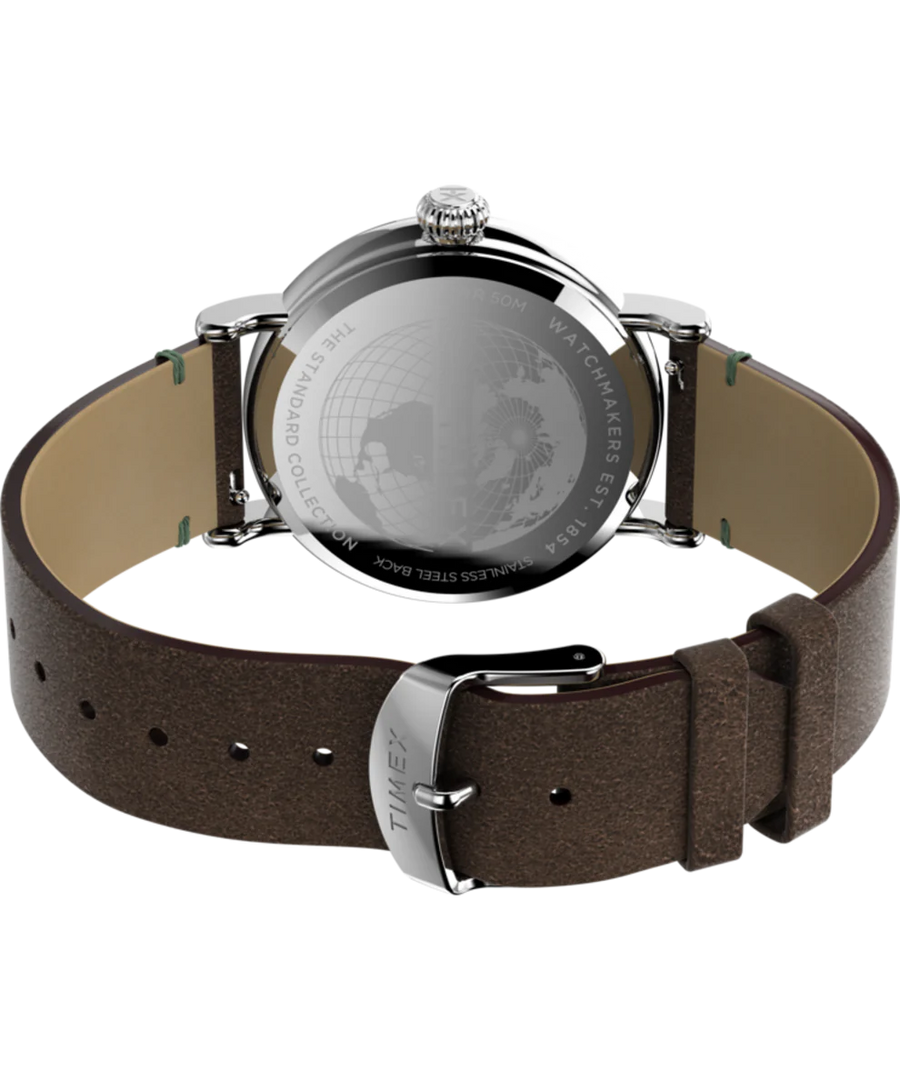 Timex Men's Waterbury (40mm) TW2V71200 Green Dial / Brown Leather Strap