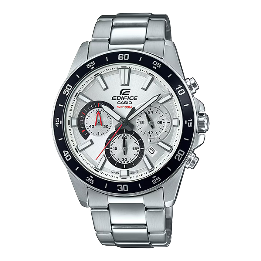 Casio EFV-570D-7AVUDF Edifice Standard Chronograph Stainless Steel White Dial Mens Watch
