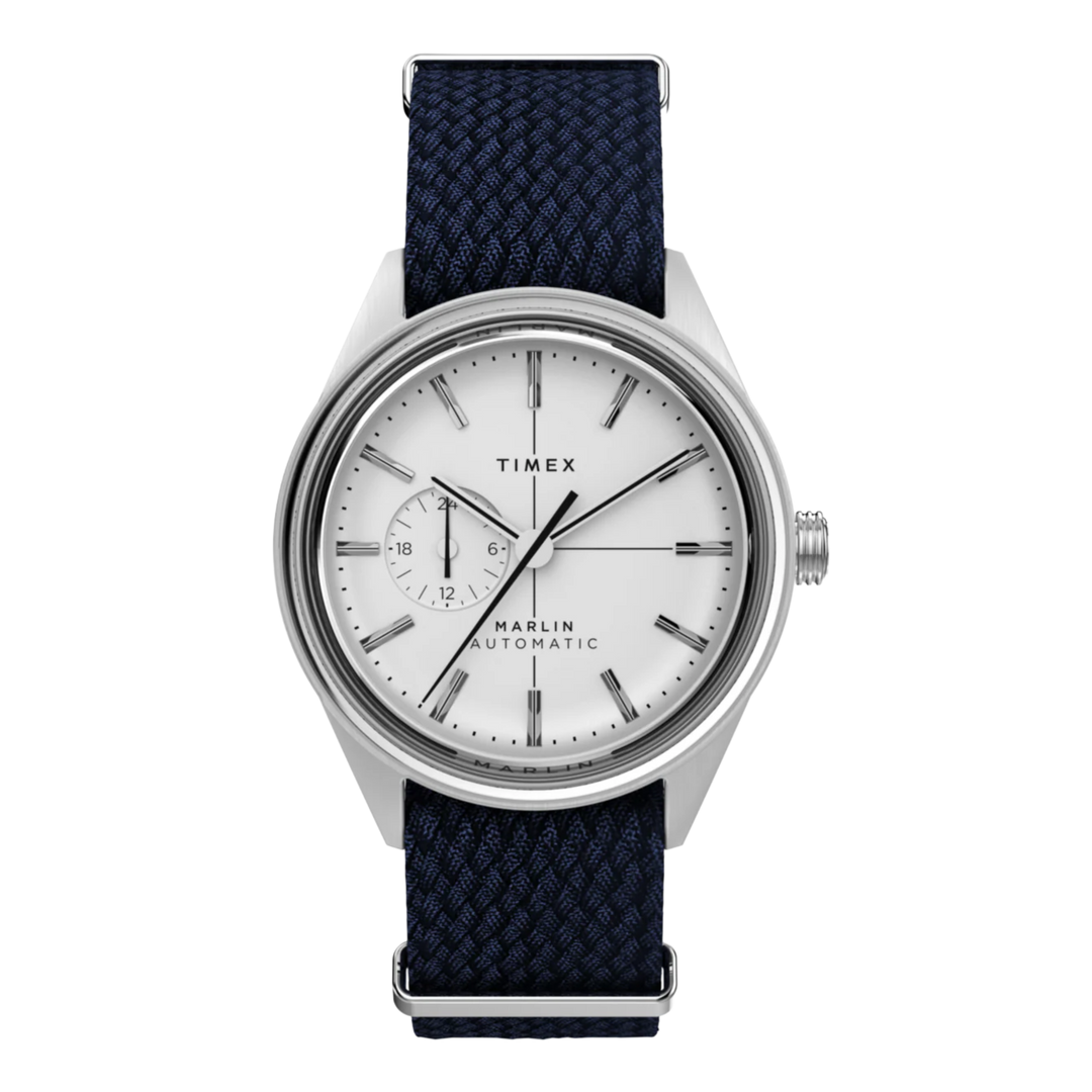Timex Marlin TW2V72300 Jet Automatic (38mm) White Dial / Blue Fabric Strap Men’s Watch