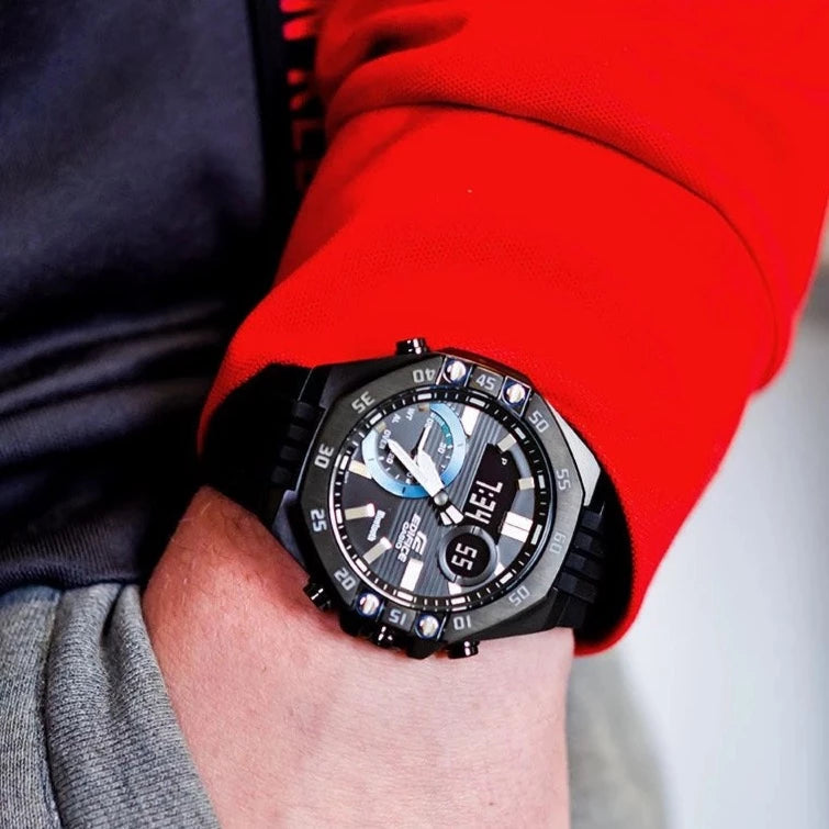 Casio ECB-10PB-1ADF Edifice Chronograph Black Resin Silicone band Men's Watch