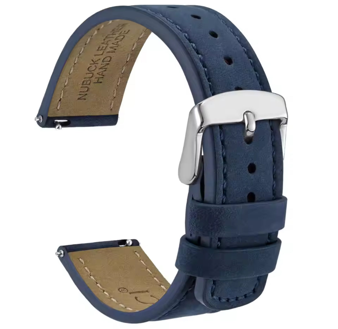 WOCCI Nubuck Top Grain Hand Made Leather |18mm, 20mm and 22mm Replacement Straps for Fossil, Citizen, Seiko, Casio etc