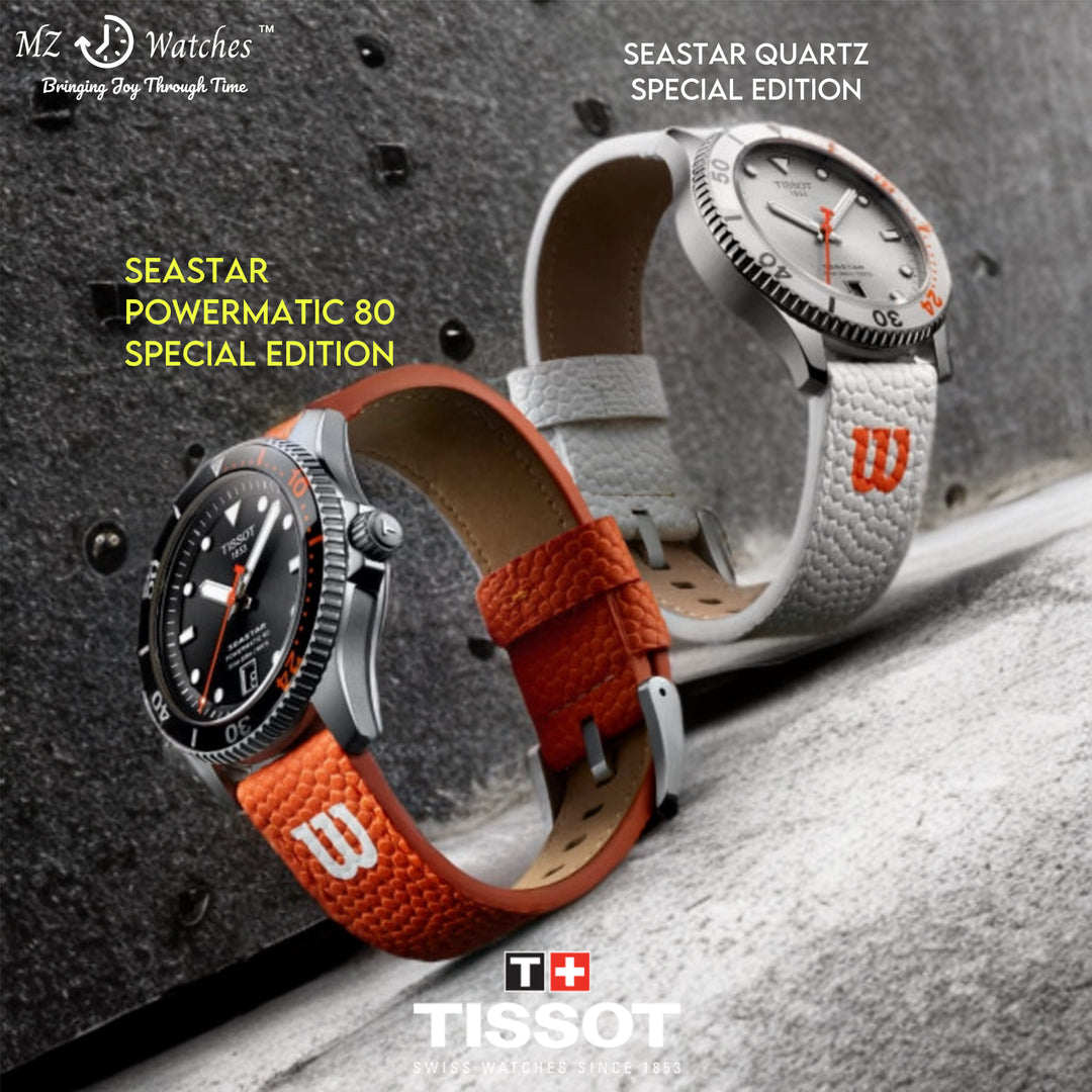 Tissot Seastar T1204101701100 Wilson WNBA Special Edition (40mm) White Dial / White & Orange Synthetic Straps Men & Women Watches