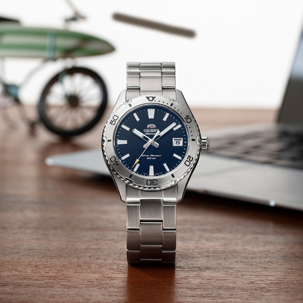 Orient RA-AC0Q02L10B Mako 40 Sports Automatic Blue Dial Steel Strap Men's Watch