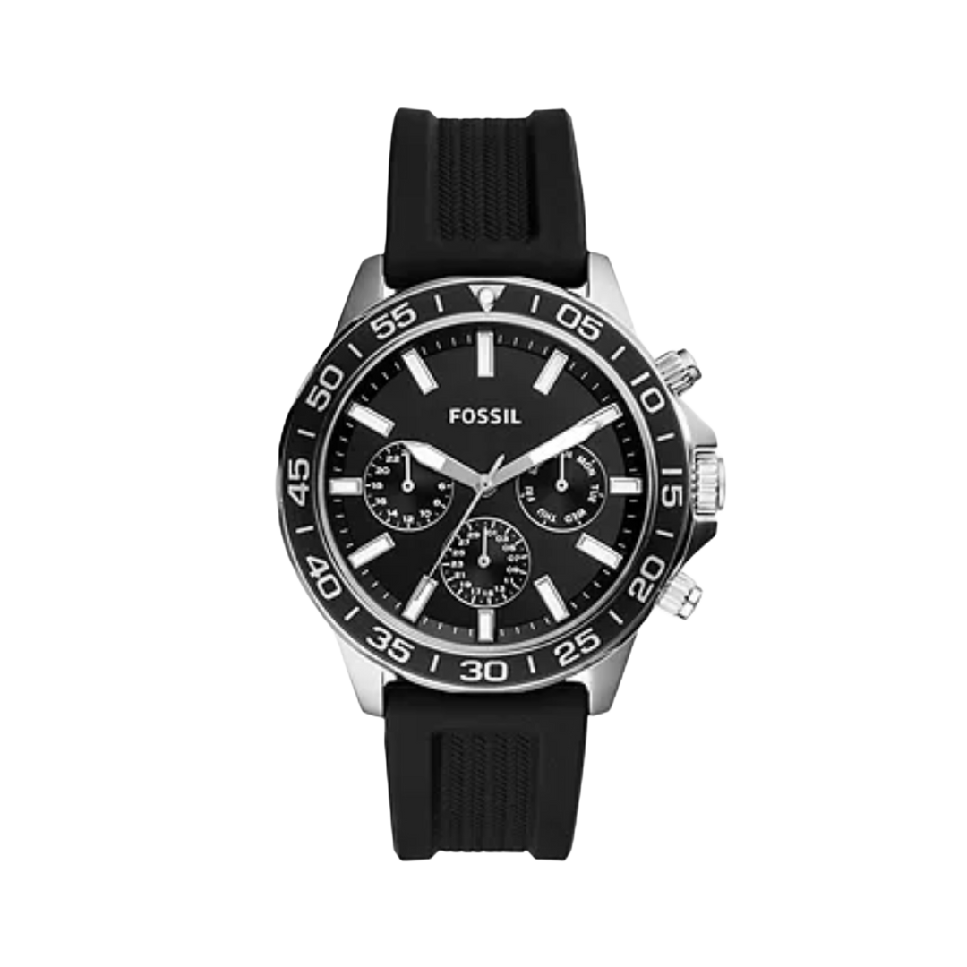 Fossil BQ2494 Bannon Multifunction Chronograph Black Dial Black Silicone strap Men’s Watch
