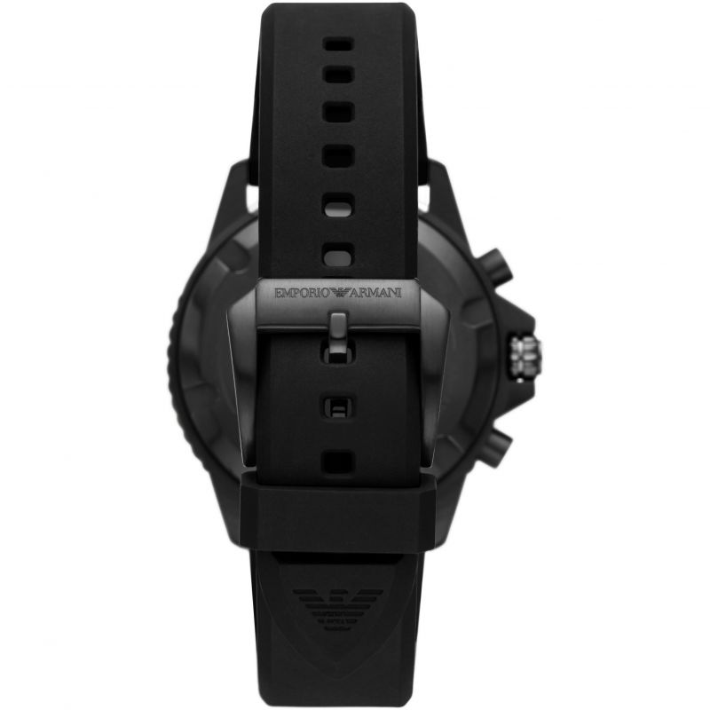 Emporio Armani AR11463 Green Dial Black Silicone Strap Men's Watch