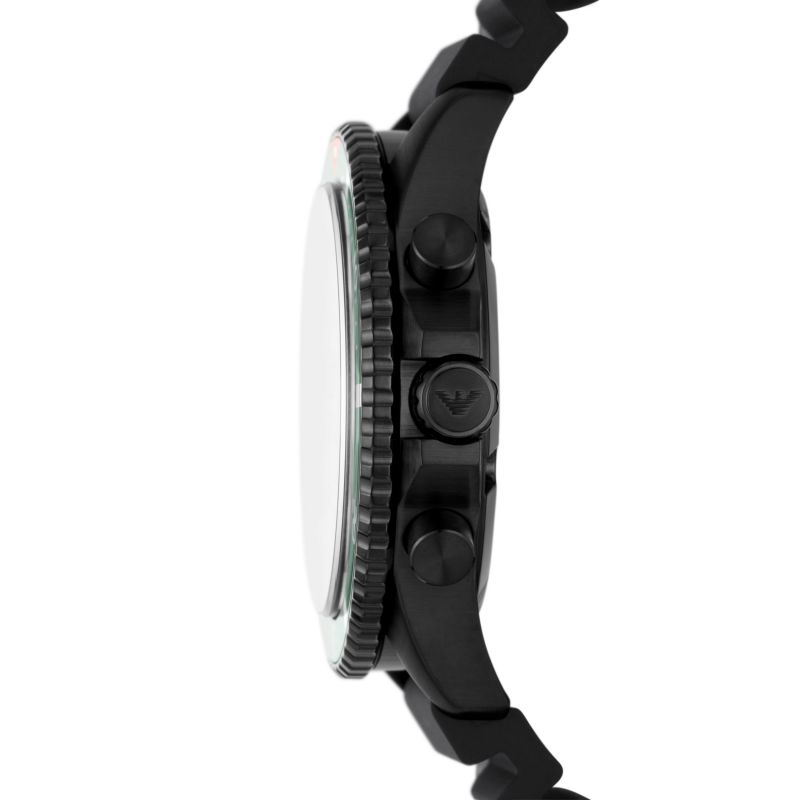 Emporio Armani AR11463 Green Dial Black Silicone Strap Men's Watch