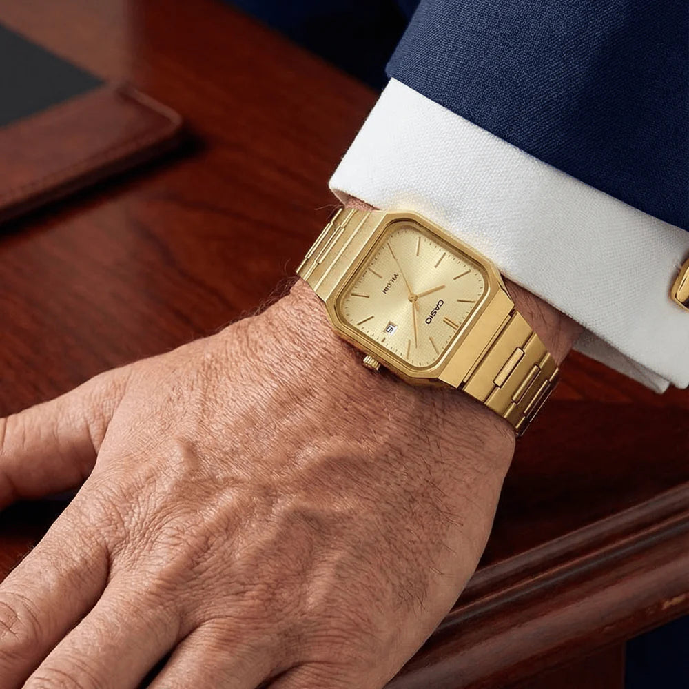 Casio Standard MTP-B185G-9AVDF Analogue Quartz Gold Dial Steel